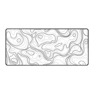 (Sold Out) YUNZII Desk Pad Mouse Mat – White Topographic_img_0