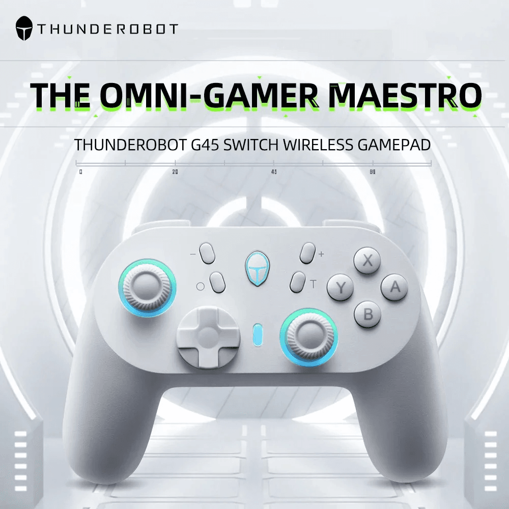 (Stock Out) ThundeRobot G45 Pro Tri Mode Hall Trigger Gaming Controller For PC/Switch/IOS/Android | White