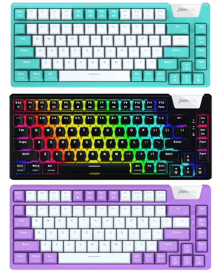 MONKA AE75 Tri-Mode Gasket Hotswappable RGB Mechanical Keyboard