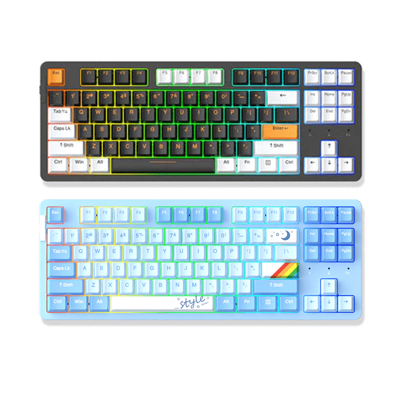 DAREU A87x PRO GASKET TRI-MODE HOT-SWAP 87-KEY RGB BACKLIT MECHANICAL GAMING KEYBOARD WITH VIOLET GOLD PRO / SKY V3 SWITCH