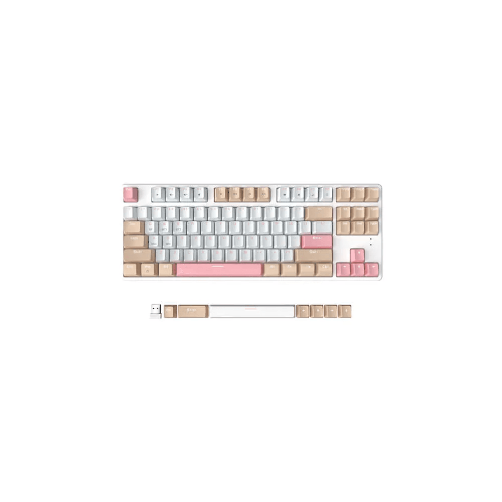(Sold Out) Ajazz Ak871 Wireless Mechanical Keyboard White - Blue Switch