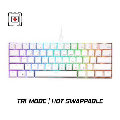 (Sold Out) ROYAL KLUDGE RK61 Tri Mode RGB HOTSWAPPABLE – White / Black_img_1