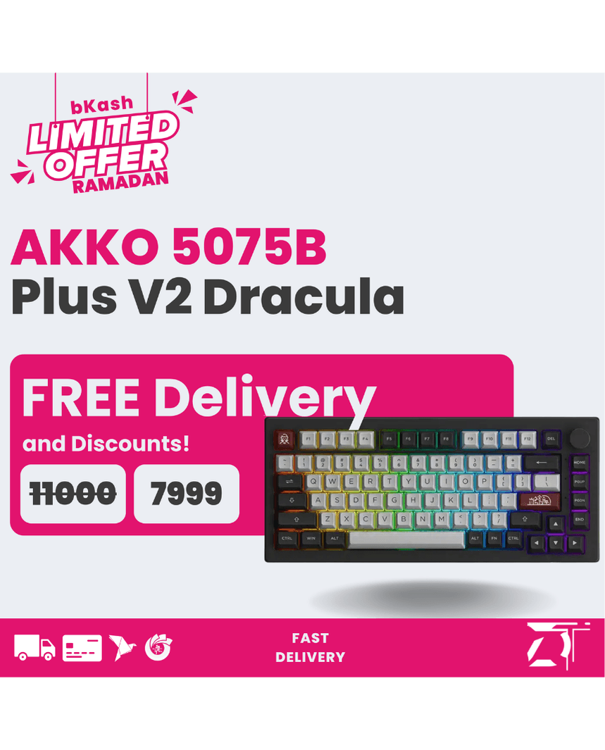 Akko 5075B Plus V2 Dracula Castle 75% Hot Swappable Mechanical Keyboard