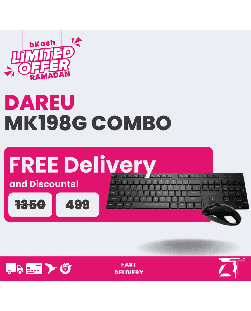 Dareu MK198G 2.4G Wireless Office Keyboard and Mouse Combo