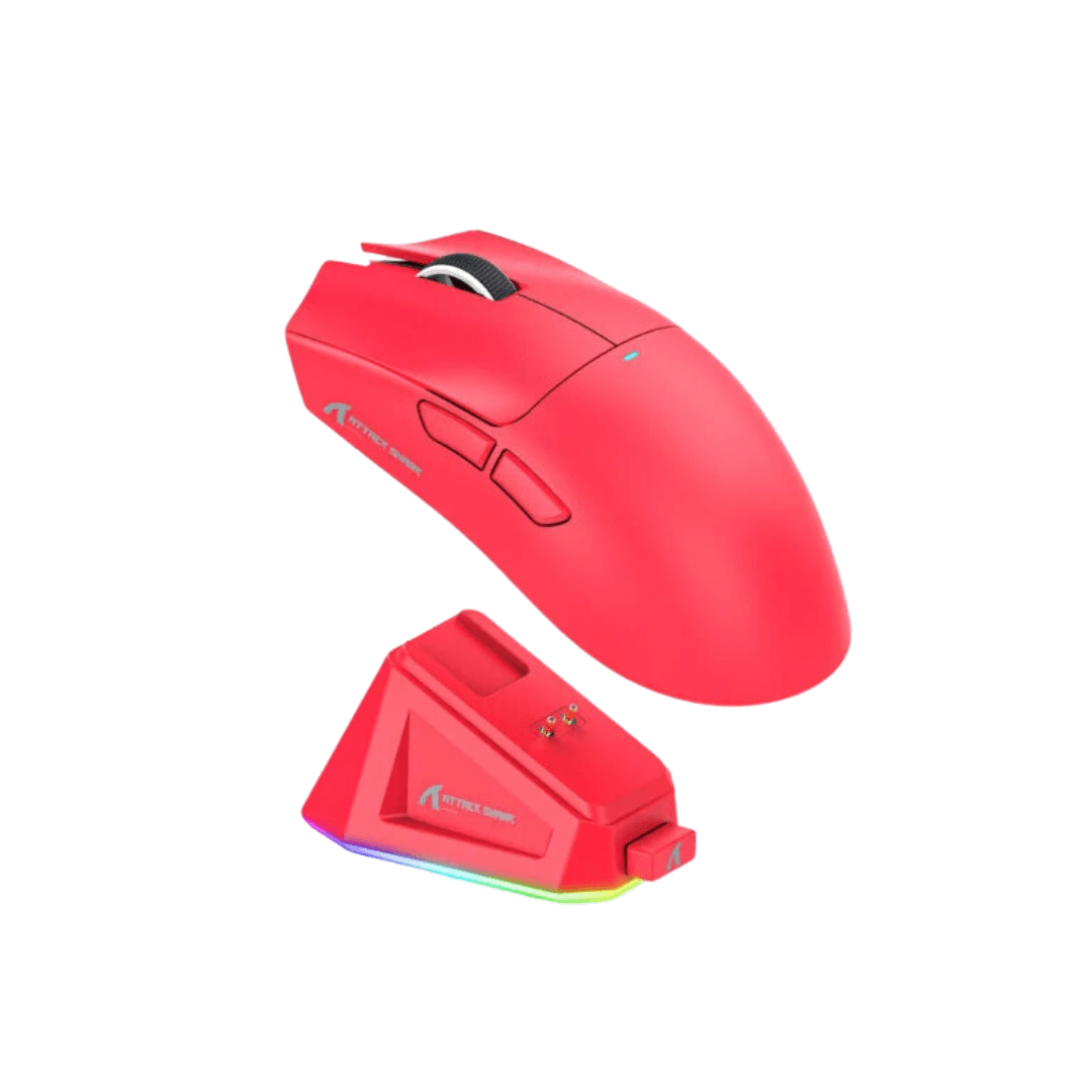 (Sold Out) Attack Shark X11 63g PAW3311 22000DPI Tri-Mode Wireless Gaming Mouse with RGB Charging DOCK Red (Stock out)