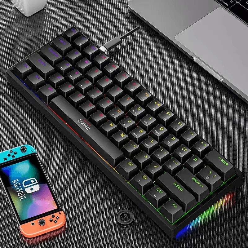 (Sold Out) LEAVEN K620 Wired Hot-Swappable Gaming Mechanical Keyboard - Blue & Red Switch