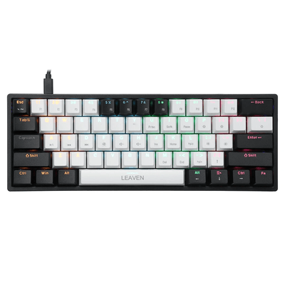 (Sold Out) LEAVEN K620 Wired Hot-Swappable Gaming Mechanical Keyboard - Blue & Red Switch_img_5