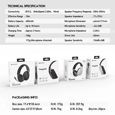 Fantech Tamago Tri Mode WHG01 Lightweight Wireless Bluetooth Headset_img_2
